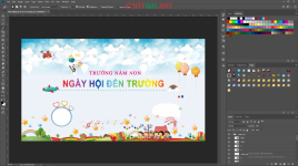 Backdrop Khai giảng trường nầm non mẫu giáo file PSD