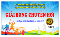 Phông sân khấu giải bóng chuyền hơi huyện Cao Lộc file corel