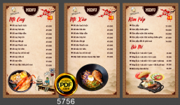 Menu seoul Mỳ cay cấp độ - ăn vặt file corel
