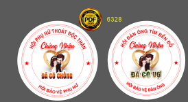 Hashtag đám cưới "chứng nhận đã có chồng" file cdr x7