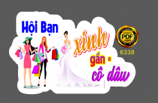 Hashtag đám cưới "Hội bạn xinh gần bằng cô dâu" file cdr x7