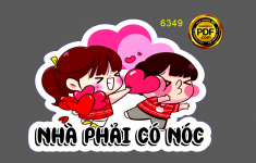 Hashtag đám cưới "Nhà phải có nóc" file cdr x7