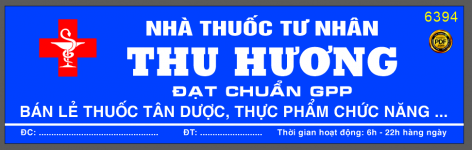 Biển nhà thuốc tư nhân Thu Hương file corel
