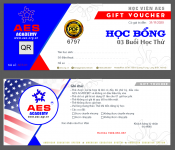Thiết kế gift voucher học bổng học viện AES file corel