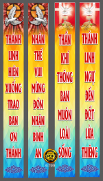 Phướn dọc chủ đề công giáo file corel
